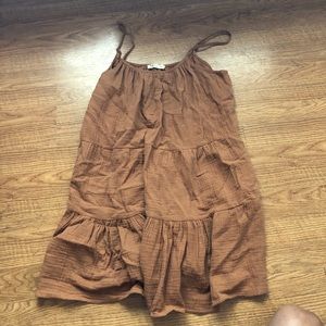 Rust orange babydoll mini dress